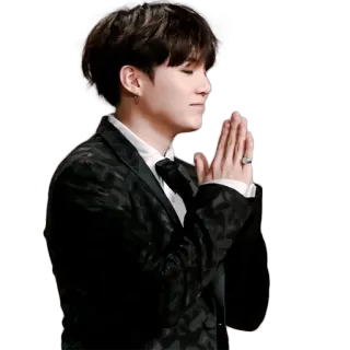 🙏 mężczyzna, osoba, garnitur, strój formalny, modlitwa, K-pop, idol telegram sticker
