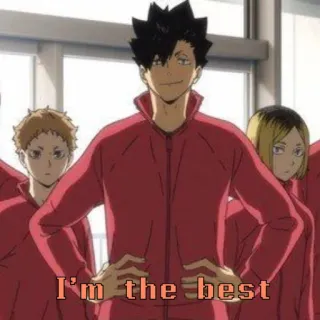 🥇 I'm the best Anime, Dessin animé, Personnage, Confiant, Rouge, Suffisant, Haikyuu whatsapp sticker