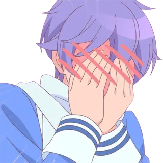 🙈 anime, personaggio, timido, arrossendo, ragazzo, carino whatsapp sticker