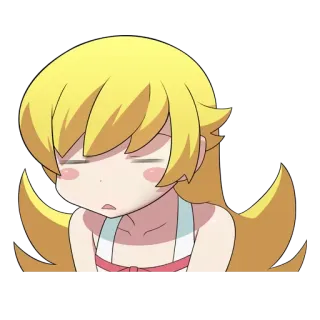 😑 Shinobu Oshino Monogatari series Аниме, Персонаж, Блондинка, Милый, Сонный telegram sticker