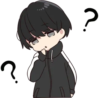 ❓ Anime, Question, Chibi, Penser, Garçon telegram sticker