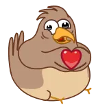 ❤️ bird, love, heart, cute, cartoon, animal telegram sticker