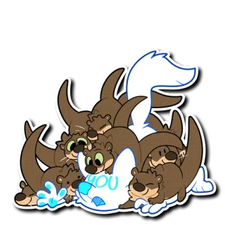 🤗 YOU otter, group, cute, animal, cartoon telegram sticker