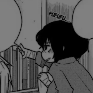🕷️ FUFUFU... Manga, Anime, Kreskówki, Czarno-białe whatsapp sticker
