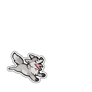 🔬 wolf, dier, blij, rennen, cartoon telegram sticker