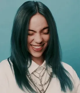 ✨ Billie Eilish Billie Eilish, chanteuse, musicien, célébrité, sourire, pop star, idole des ados telegram sticker