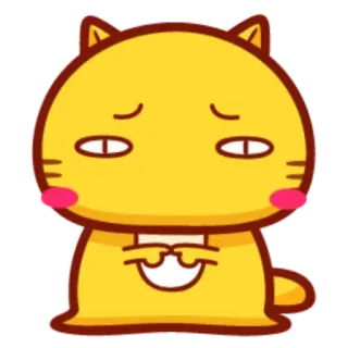 😐 Katze, Cartoon, süß, Emoji, Sticker, gelb telegram sticker