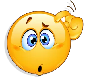 😲 emoji, confuso, pergunta, pensando, amarelo telegram sticker