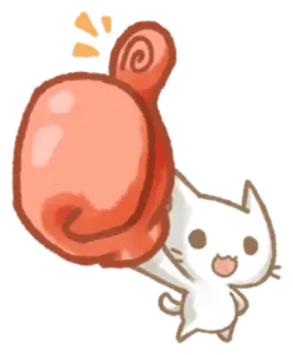 👍 kucing, imut, anime, jempol ke atas, kartun, kawaii telegram sticker