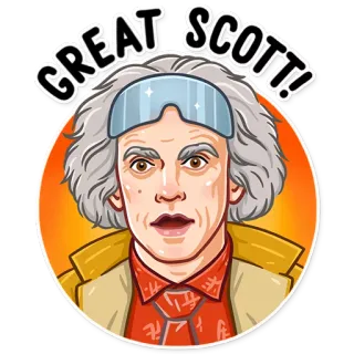 😲 Doc Brown Back to the Future GREAT SCOTT! movie, back to the future, doc brown, character, great scott, sticker telegram sticker