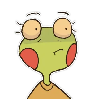 😟 kikker, cartoon, sticker, schattig, personage, grappig telegram sticker