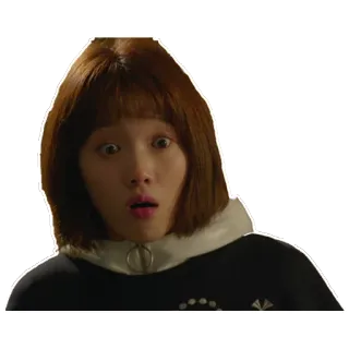 😱 choquée, surprise, femme, coréenne, expression, peur telegram sticker