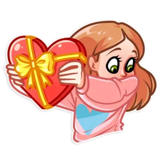 💝 Herz, Liebe, Süß, Geschenk, Cartoon, Mädchen telegram sticker