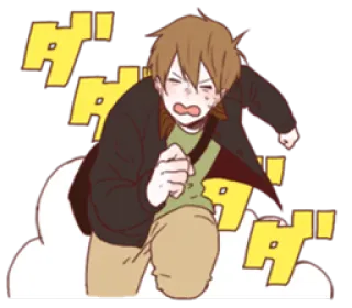 🏃 ダ anime, running, cartoon, japanese, motion whatsapp sticker