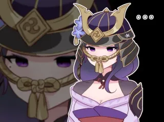 😶 Raiden Shogun Genshin Impact Anime, Videojuego, Personaje, Raiden Shogun, Genshin Impact, pelo morado telegram sticker