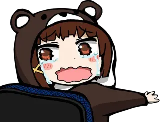 🥺 anime, crying, sad, bear, kawaii, cute telegram sticker