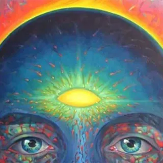 🧠 drittes auge, psychedelisch, spirituell, abstrakt, auge, kunstwerk telegram sticker