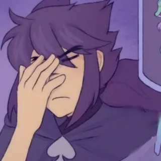 ♠️ Facepalm, Molesto, Frustrado, Dibujos animados, Anime telegram sticker