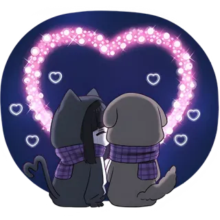 😘 животные, любовь, милый, сердце, кот, собака telegram sticker