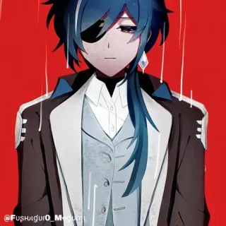 🔲 @Fushiguro_M_megumi アニメ, 男性, 眼帯, フォーマルウェア telegram sticker