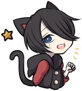 👊 Katze, Anime, Manga, Chibi, Süß, Kawaii, Cartoon telegram sticker