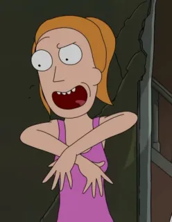😝 Summer Smith Rick and Morty cartoon, adult animation, animated series, rick and morty, summer smith telegram sticker