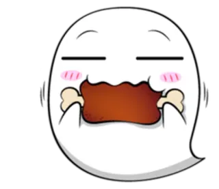 😩 spook, cartoon, eten, bot, grappig, kawaii telegram sticker