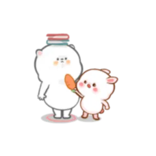 😈 słodki, zwierzę, królik, kawaii, naklejka whatsapp sticker