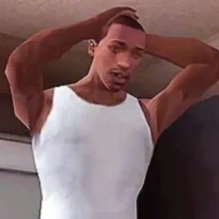 😧 Carl Johnson Grand Theft Auto: San Andreas Карл Джонсон, CJ, Grand Theft Auto, San Andreas, Персонаж видеоигры, GTA, Игры whatsapp sticker