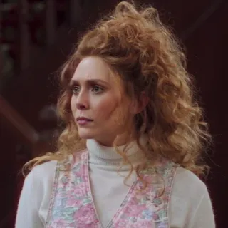 😐 Wanda Maximoff WandaVision wandavision, marvel, элизабет олсен, алая ведьма, сериал, персонаж, женщина whatsapp sticker