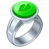 💍 แหวน, เครื่องประดับ, สีเขียว, ใบไม้, สีเงิน telegram sticker