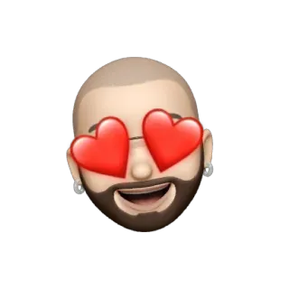 💥 memoji, liebe, herzaugen, emoji, mann, digitaler avatar, glücklich whatsapp sticker