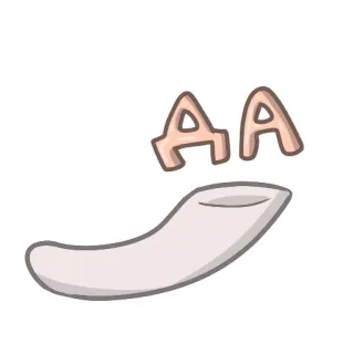 ✅ AA cartoon, illustratie, spraak, uitdrukking, letter, alfabet, typografie telegram sticker
