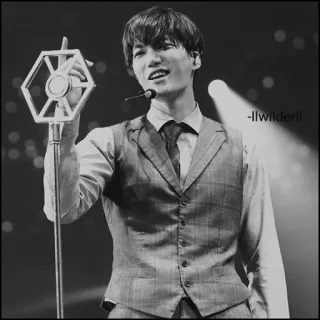🗽 -IlwilderII cantante, micrófono, chaleco, corbata, hombre, actuación telegram sticker