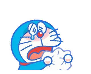 💨 Doraemon Doraemon, płacz, smutny, Anime, Kreskówka, Naklejka whatsapp sticker