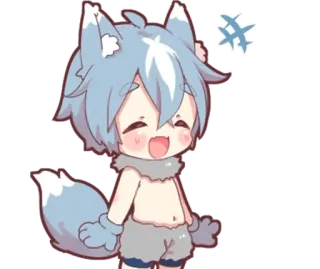 🌟 Anime, Chibi, Schattig, Kawaii, Wolf, Furry telegram sticker