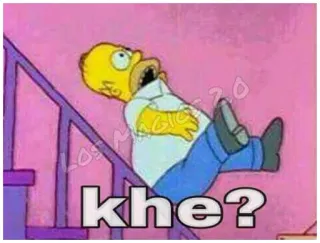 😯 Homer Simpson The Simpsons khe? cartoon, the Simpsons, Homer Simpson, question, khe? telegram sticker