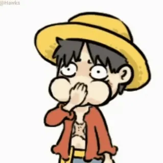 😂 Monkey D. Luffy One Piece Anime, One Piece, Luffy, Dibujos animados, Sombrero de paja telegram sticker