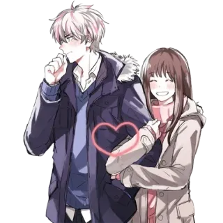 ❤️ Anime, Coppia, Amore, Romance, Carino telegram sticker