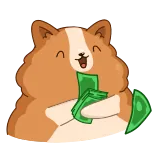 🤑 hond, geld, contant, blij, schattig, succes telegram sticker