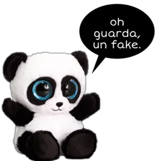 😒 oh guarda, un fake. panda, stuffed animal, toy, cute, italian, fake telegram sticker