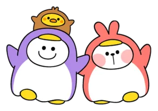 🐯 carino, cartoni animati, animali, pinguini, anatra, kawaii telegram sticker