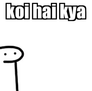👀 koi hai kya stick figure, hindi, meme, question telegram sticker