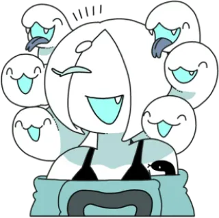 😄 monster girl, snake, cartoon, fantasy, character, white hair telegram sticker