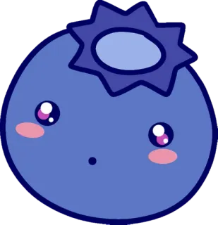 🥺 myrtille, fruit, mignon, kawaii, autocollant, dessin animé, baie whatsapp sticker