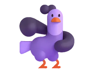 🐔 uccello, piccione, viola, cartone animato, animale telegram sticker