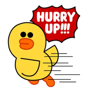🏃 HURRY UP!!! Утка, Спешка, Быстро, Мультфильм, Милый telegram sticker