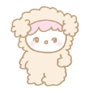 🐑 การ์ตูน, น่ารัก, ปุย, ตัวละคร, มาสคอต, คาวาอิ, ภาพประกอบ telegram sticker