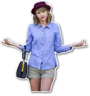🤷‍♀️ Taylor Swift Taylor Swift, chanteuse, célébrité, femme, chapeau, mode telegram sticker