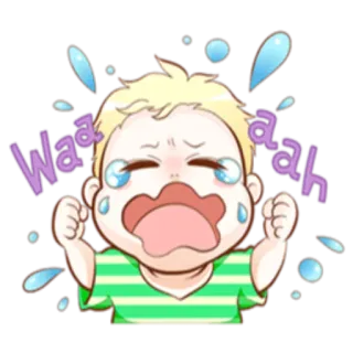 😭 Waaaah weinen, traurig, Cartoon, weinend, verärgert, Heulsuse whatsapp sticker